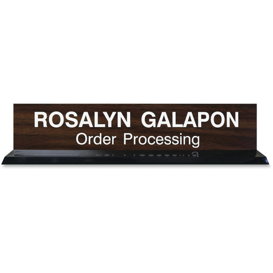 Xstamper 2"x10" Acrylic Base Desk Sign Set - 10" Width x 2" Height - Rectangular Shape - Durable, Square Corner - Acrylic, Plastic - 1 Each