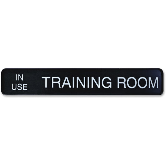 Xstamper Changeable Wall Sign - 13" Width x 2" Height - Rectangular Shape - Wall Mountable - Aluminum - Black - 1 Each