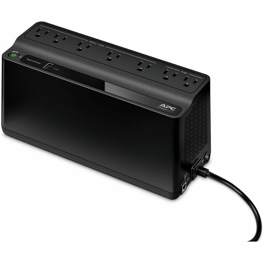 APC Back-UPS 600VA Tower UPS - Tower - 10 Hour Recharge - 3.20 Minute Stand-by - 120 V Input - 120 V AC Output - Single Phase - Stepped Approximated Sine Wave - 5 x NEMA 5-15R, 2 x NEMA 5-15R Surge Receptacle(s) - 7 x Battery/Surge Outlet
