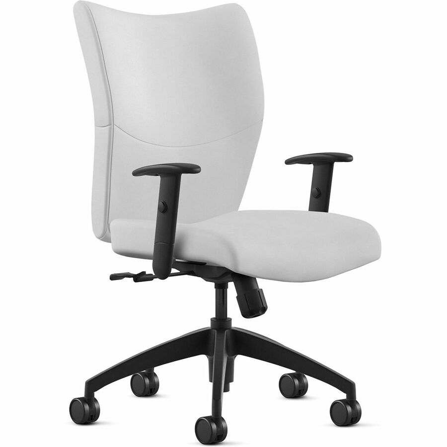 9 to 5 Seating Bristol Mid Back - White Seat Color - Leather Seat Material - White Back Color - Leather Back Material - Mid Back - 5-star Base - 1 Each
