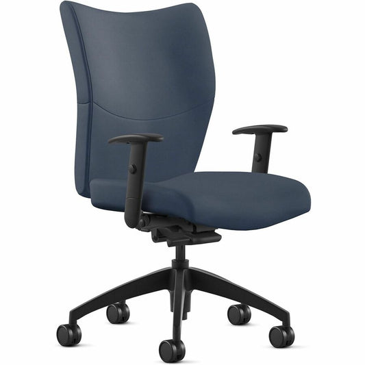 9 to 5 Seating Bristol Mid Back - Baltic Seat Color - Leather Seat Material - Baltic Back Color - Leather Back Material - Mid Back - 5-star Base - 1 Each