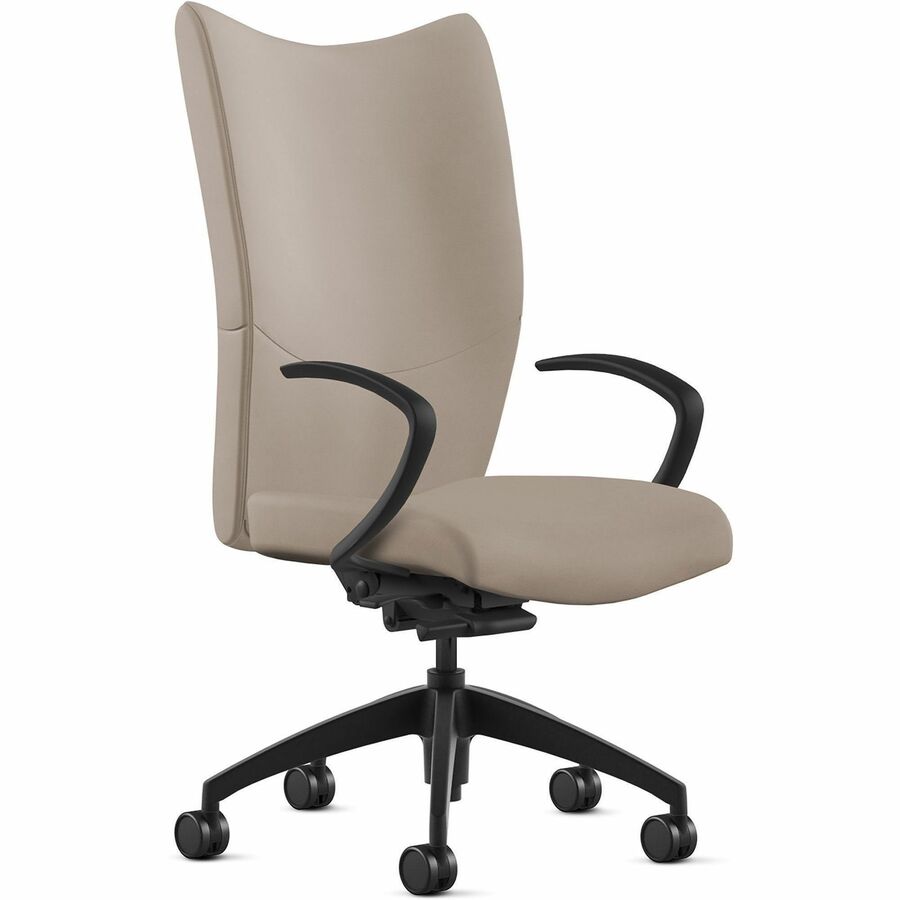 9 to 5 Seating High-Back Conference & Management - Mushroom Seat Color - Leather Seat Material - Mushroom Back Color - Leather Back Material - High Back - 5-star Base - 1 Each