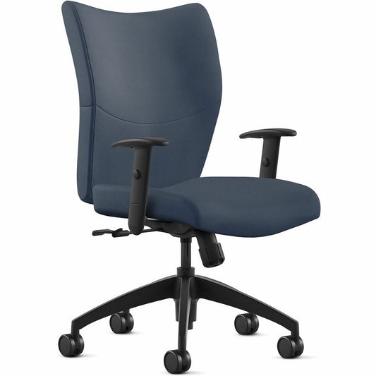 9 to 5 Seating Bristol Mid Back - Baltic Seat Color - Leather Seat Material - Baltic Back Color - Leather Back Material - Mid Back - 5-star Base - 1 Each