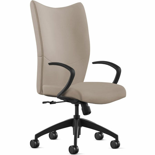9 to 5 Seating High-Back Conference & Management - Mushroom Seat Color - Leather Seat Material - Mushroom Back Color - Leather Back Material - High Back - 5-star Base - 1 Each