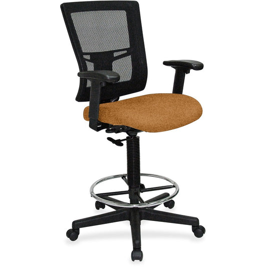 Lorell Mesh Back Drafting Stool - Dillon Fiesta Seat Color - Vinyl Seat Material - Black Back Color - Mesh Back Material - Black Frame Color - Mid Back - 5-star Base - Fiesta - Vinyl - Armrest - 1 Each