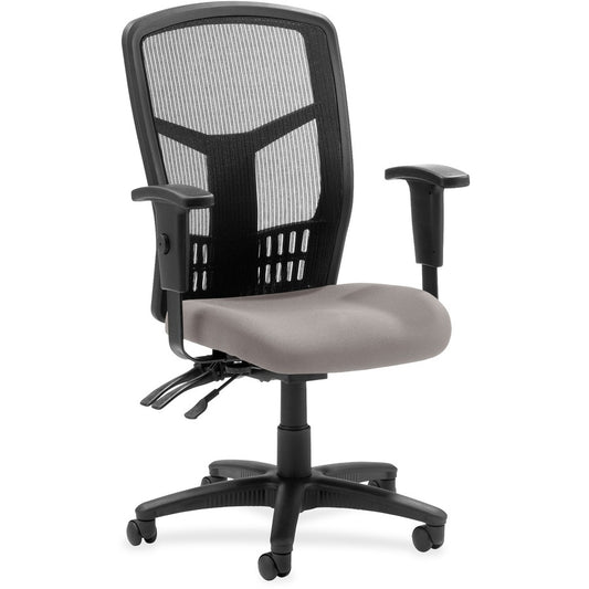 Lorell Executive High-back Mesh Chair - Castillo Metal Seat Color - Vinyl Seat Material - Black Back Color - Mesh Back Material - Black Frame Color - Steel, Plastic Frame Material - High Back - 5-star Base - Metal - 1 Each