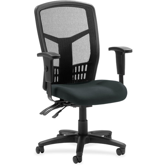 Lorell Executive High-back Mesh Chair - Dillon Black Seat Color - Vinyl Seat Material - Black Back Color - Mesh Back Material - Black Frame Color - Steel, Plastic Frame Material - High Back - 5-star Base - Black - 1 Each
