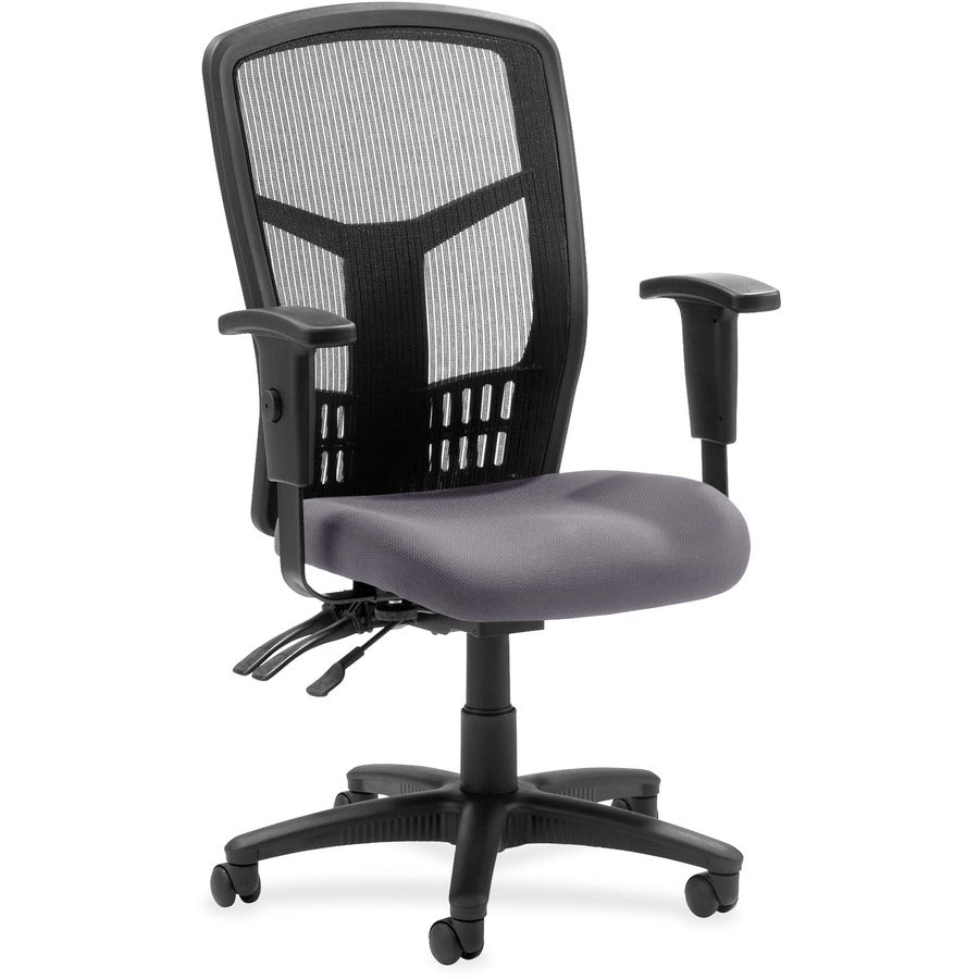 Lorell Executive High-back Mesh Chair - Canyon Carbon Seat Color - Vinyl Seat Material - Black Back Color - Mesh Back Material - Black Frame Color - Steel, Plastic Frame Material - High Back - 5-star Base - Carbon, Canyon - 1 Each
