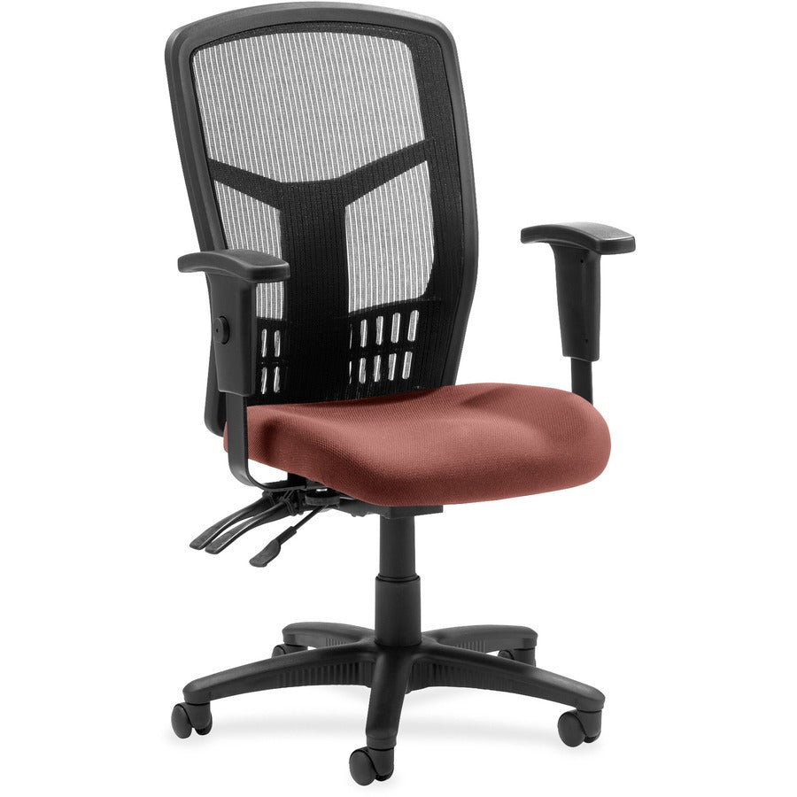 Lorell Executive High-back Mesh Chair - Dillon Cordovan Seat Color - Vinyl Seat Material - Black Back Color - Mesh Back Material - Black Frame Color - Steel, Plastic Frame Material - High Back - 5-star Base - Cordovan - 1 Each