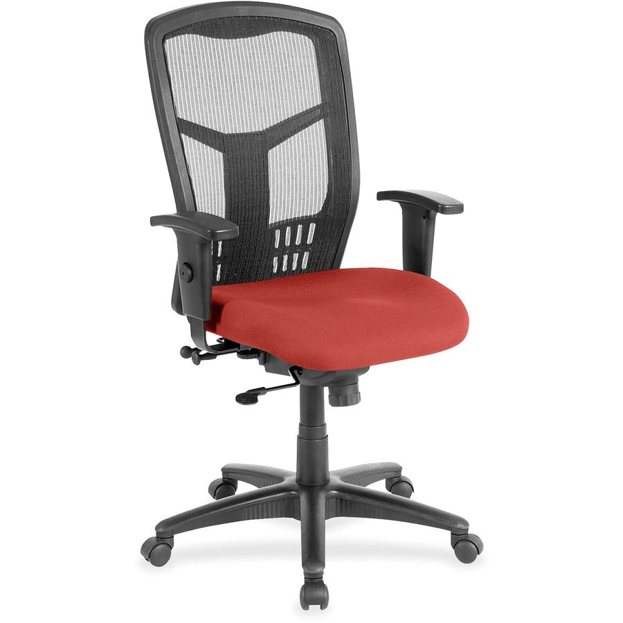 Lorell Executive Mesh High-back Swivel Chair - Canyon Red Rock Seat Color - Vinyl Seat Material - Black Back Color - Mesh Back Material - High Back - Red Rock, Canyon - Armrest - 1 Each