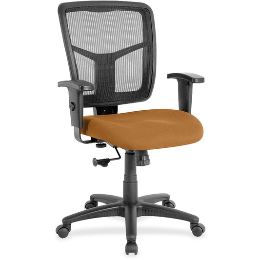 Lorell Ergomesh Managerial Mesh Mid-back Chair - Dillon Fiesta Seat Color - Vinyl Seat Material - Black Back Color - Mesh Back Material - Mid Back - 5-star Base - 1 Each