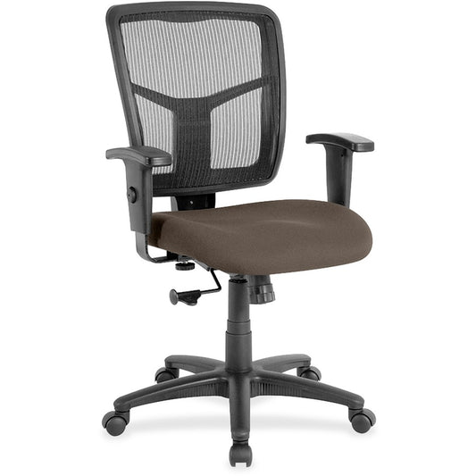 Lorell Ergomesh Managerial Mesh Mid-back Chair - Dillon Java Seat Color - Vinyl Seat Material - Black Back Color - Mesh Back Material - Mid Back - 5-star Base - 1 Each