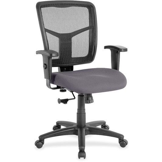 Lorell Ergomesh Managerial Mesh Mid-back Chair - Canyon Carbon Seat Color - Vinyl Seat Material - Black Back Color - Mesh Back Material - Mid Back - 5-star Base - 1 Each