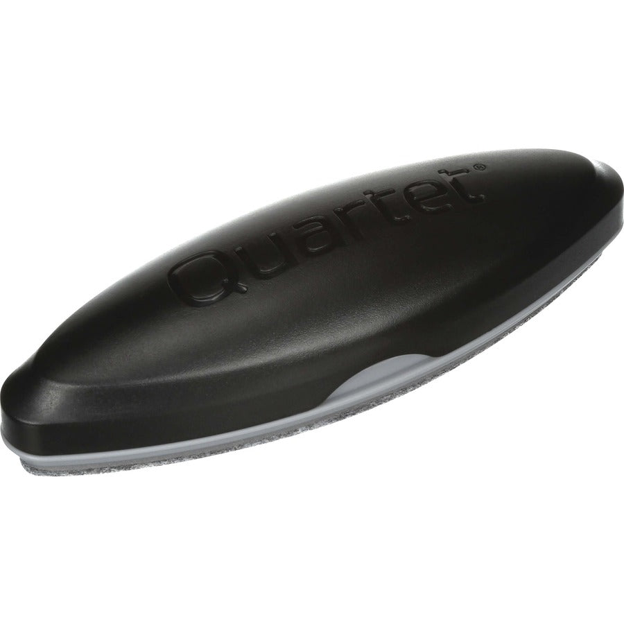 Quartet Premium Magnetic 3-in-1 Eraser - 2" Width x 6.50" Length - Used as Ink Remover, Residue Remover, Spot Remover, Chalk Remover - Durable, Easy-grip Handle, Magnetic - Black - Felt, MicroFiber - 1 Each