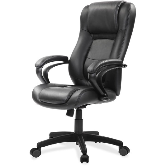 Eurotech Pembroke Mid Back Executive Chair - Black Seat Color - Bonded Leather Seat Material - Black Back Color - Bonded Leather Back Material - High Back - 5-star Base - 1 Each