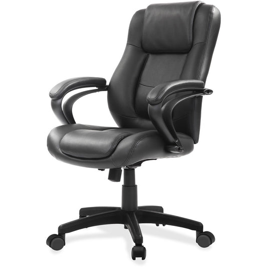 Eurotech Pembroke Mid Back Executive Chair - Black Seat Color - Bonded Leather Seat Material - Black Back Color - Bonded Leather Back Material - Low Back - 5-star Base - 1 Each