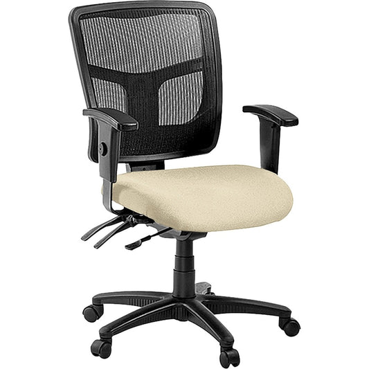 Lorell ErgoMesh Series Managerial Mesh Mid-Back Chair - Dillon Buff Seat Color - Vinyl Seat Material - Black Back Color - Mesh Back Material - Black Frame Color - Mid Back - 5-star Base - 1 Each