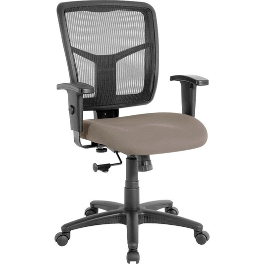 Lorell Ergomesh Managerial Mesh Mid-back Chair - Dillon Stratus Seat Color - Vinyl Seat Material - Black Back Color - Mesh Back Material - Black Frame Color - Mid Back - 5-star Base - Stratus, Brown - 1 Each