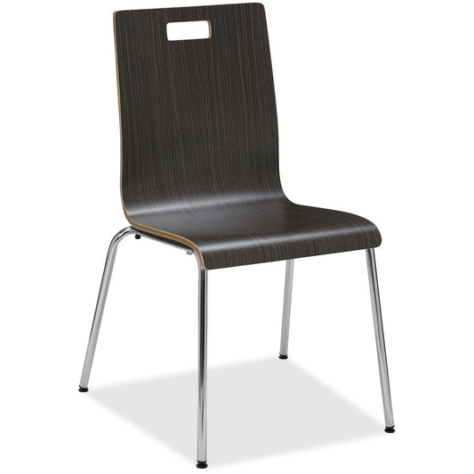 Lorell Bentwood Cafe Chairs - Steel Frame Material - Espresso - Plywood, Bentwood - 2 / Carton