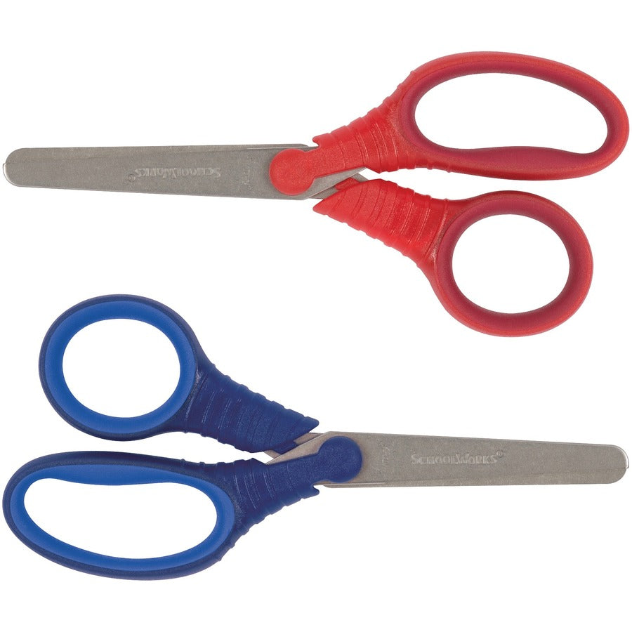 Fiskars Schoolworks 5" Kids Scissors - 5" Overall Length - Left/Right - Stainless Steel - Blunted Tip - Red, Blue - 1 Pack