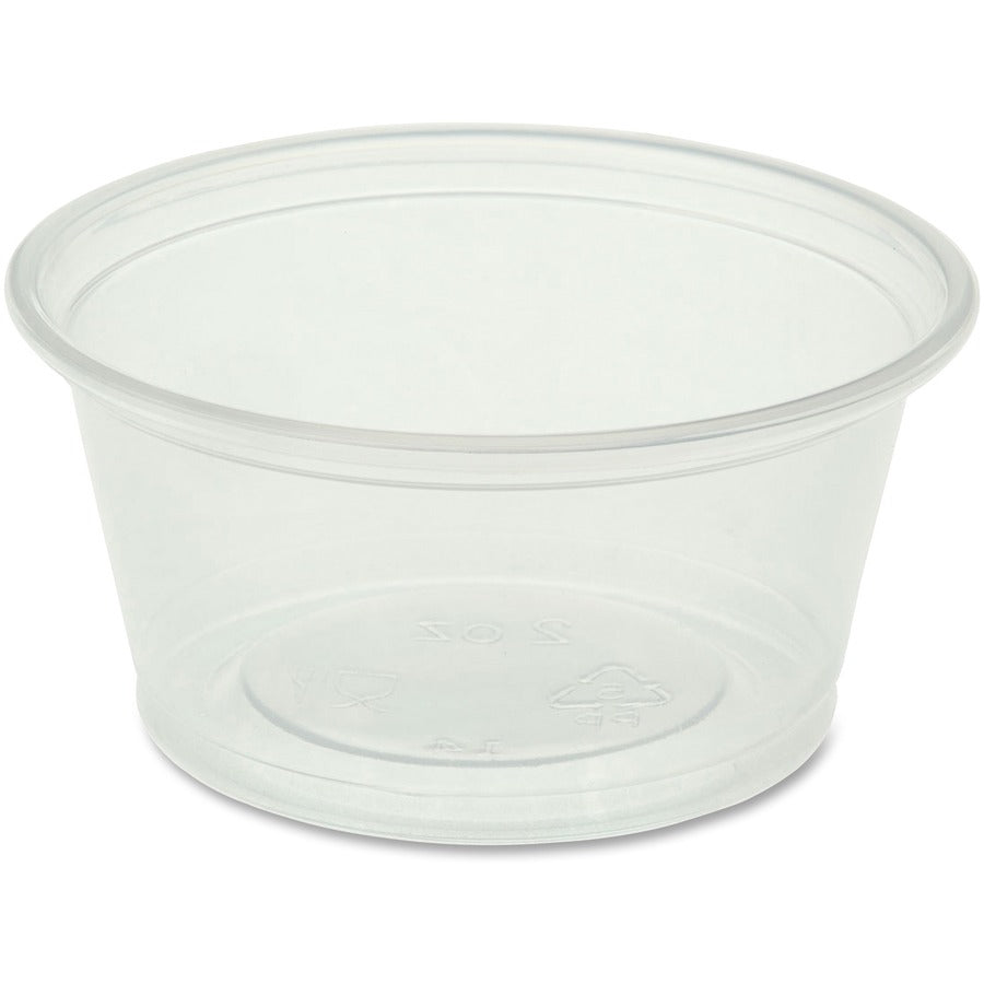Genuine Joe 2 oz Portion Cups - 2 fl oz - Clear - Polystyrene - Beverage, Sauce - 50/Bag - 50 / Carton