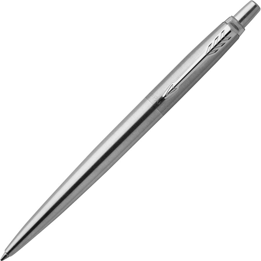Parker Jotter Ballpoint Pen - Refillable - Blue Ink - Stainless Steel Stainless Steel Barrel - 1 Each