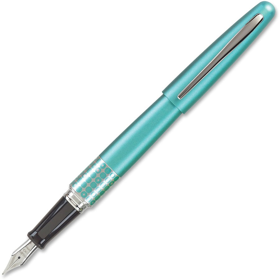 Pilot MR Retro Pop Fountain Pen - Refillable - Black Ink - Gel-based - Turquoise Barrel - 1 Each
