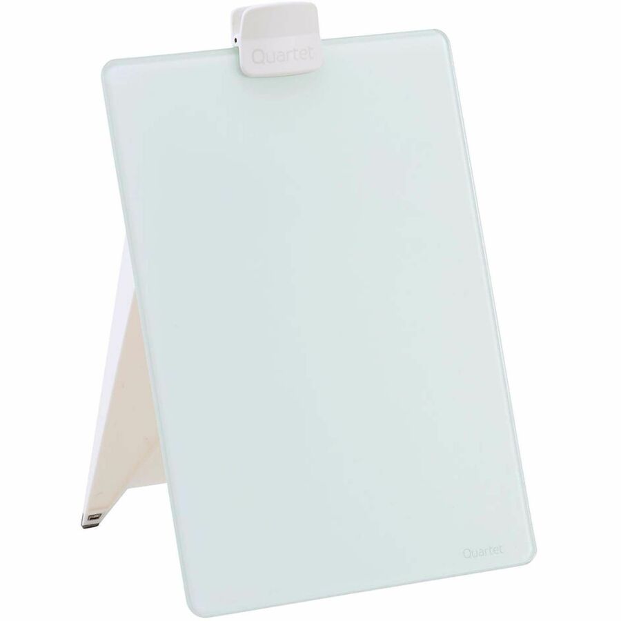 Quartet Glass Dry-Erase Desktop Easel - 9" (0.8 ft) Width x 11" (0.9 ft) Height - White Glass Surface - Rectangle - Horizontal/Vertical - Magnetic - Ghost Resistant, Reusable, Frameless, Durable, Stain Resistant - 1 Each