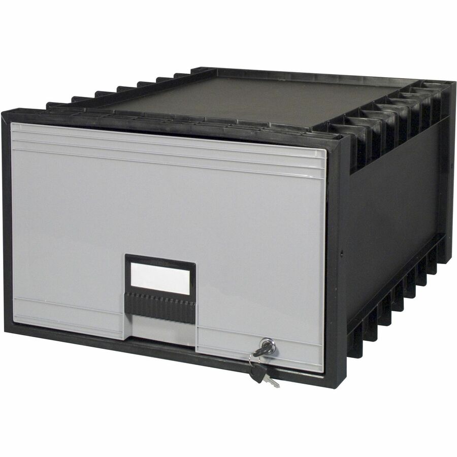 Storex Storage Case - External Dimensions: 18.3" Length x 11.5" Width x 24.4" Height - Media Size Supported: Legal - Heavy Duty - Stackable - Black, Gray - 1 Each