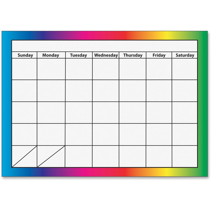 Ashley 1-month Dry Erase Magnetic Calendar - Academic - Monthly - 8 1/2" x 11" Sheet Size - Multicolor - 1 Each