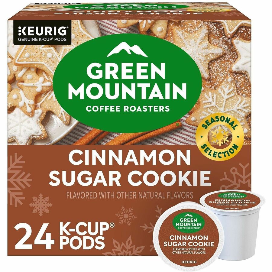 Green Mountain Coffee K-Cup, Pod Cinnamon Sugar Cookie Coffee - Compatible with Keurig Brewer - Regular - Light - K-Cup, Pod - Cinnamon Sugar Cookie - Kosher - 24 / Box
