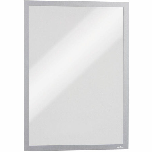 DURABLE Duraframe Tabloid-sz Adhesive Frame - 11" x 17" Frame Size - Rectangle - Horizontal, Vertical - Dual-sided, Self-adhesive, Magnetic - Silver - 2 / Pack