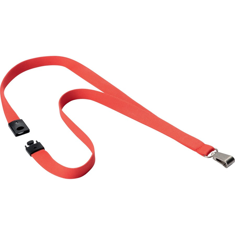 DURABLE Premium Textile Lanyard - Coral - 10 / Box