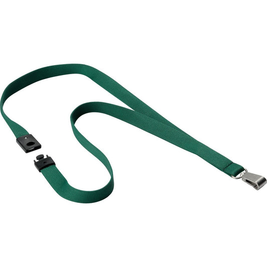 DURABLE Premium Textile Lanyard - Dark Green - 10 / Box