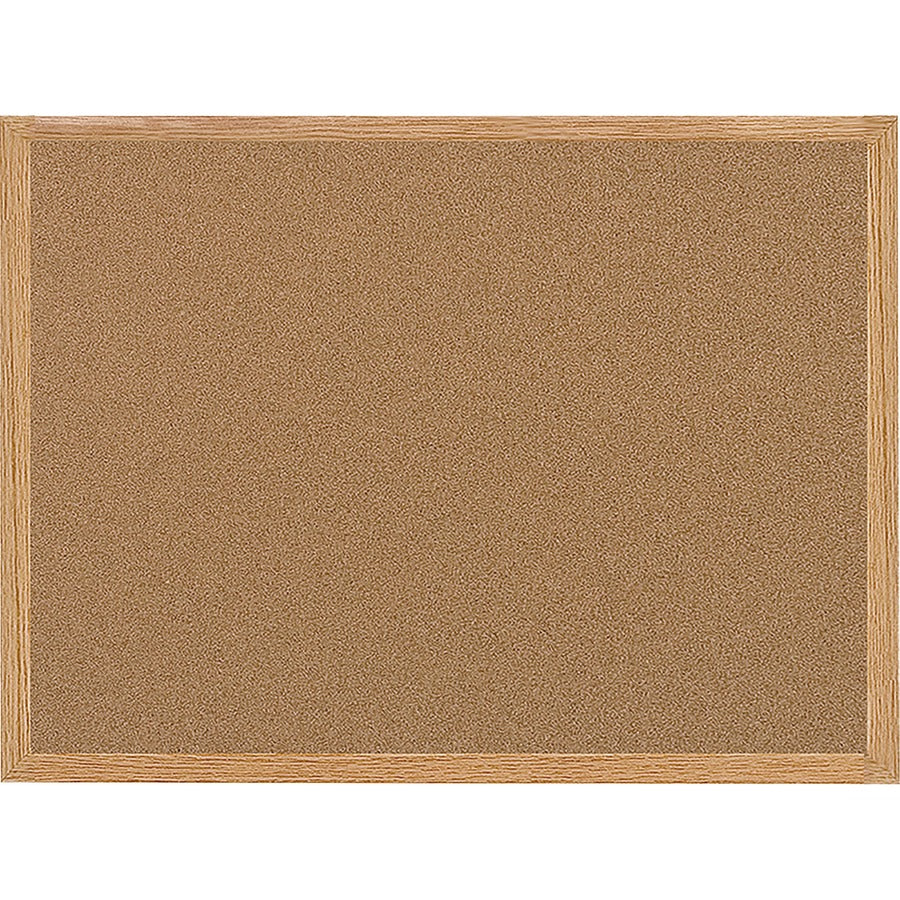 MasterVision Oak Frame 3'x2' Cork Bulletin Board - 24" Board Height x 36" Board Width - Brown Cork Surface - Self-healing - Oak Frame - 1 Each