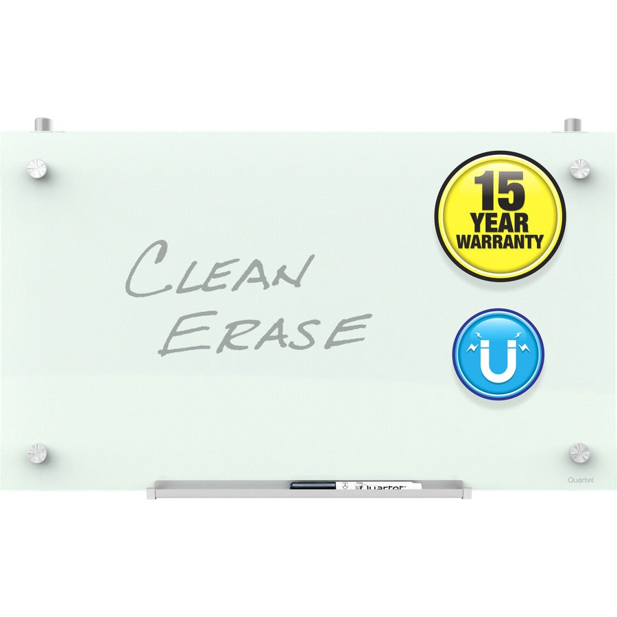 Quartet Infinity&trade, Magnetic Glass Dry-Erase Cubicle Board - 30" (2.5 ft) Width x 18" (1.5 ft) Height - White Tempered Glass Surface - Rectangle - Horizontal/Vertical - Magnetic - 1