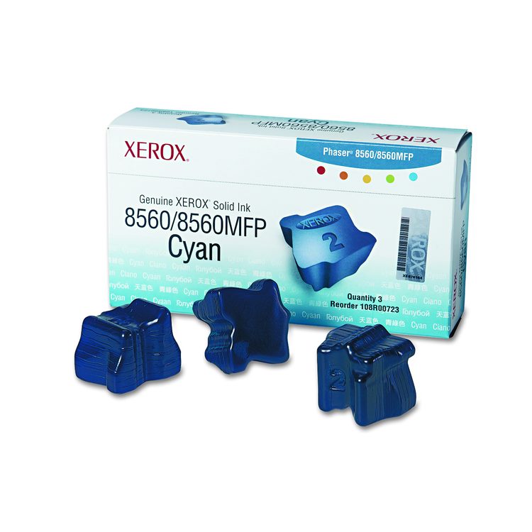 108R00723 Solid Ink Stick, 3,400 Page-Yield, Cyan, 3/Box