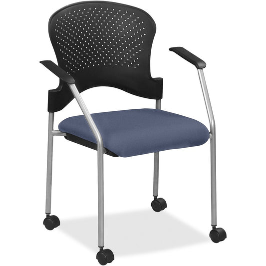 Eurotech Breeze Chair with Casters - Ocean Seat Color - Vinyl Seat Material - Plastic Back Material - Gray Frame Color - Four-legged Base - Dillon Ocean - 1 Each