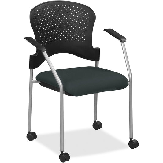 Eurotech Breeze Chair with Casters - Black Seat Color - Vinyl Seat Material - Plastic Back Material - Gray Frame Color - Four-legged Base - Dillon Black - 1 Each