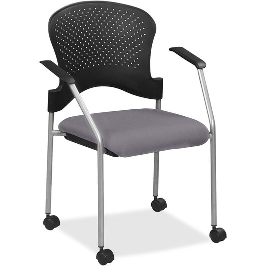 Eurotech Breeze Chair with Casters - Carbon Seat Color - Fabric, Vinyl Seat Material - Carbon Back Color - Plastic Back Material - Gray Frame Color - Four-legged Base - Canyon Carbon - Armrest - 1 Each