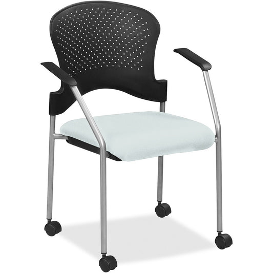 Eurotech Breeze Chair with Casters - Breezy Seat Color - Fabric, Vinyl Seat Material - Breezy Back Color - Plastic Back Material - Gray Frame Color - Four-legged Base - Castillo Breezy - Armrest - 1 Each