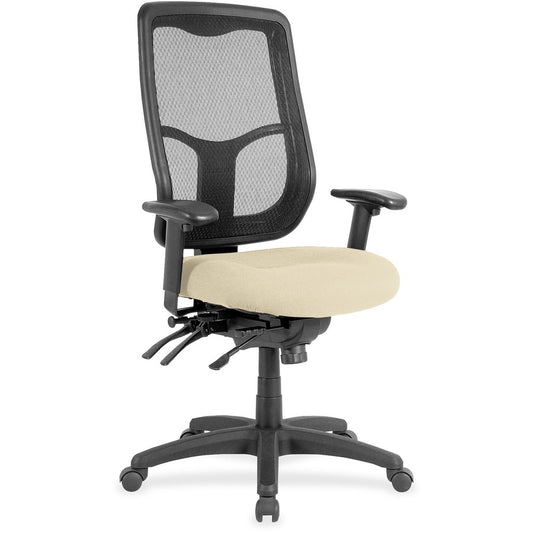 Eurotech Executive Chair - Fabric Seat Material - High Back - Dillon Buff - Vinyl - 1 Each