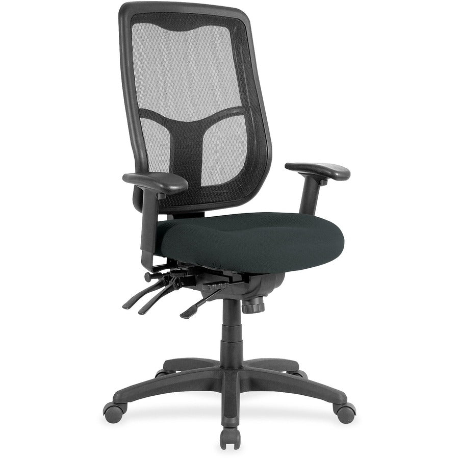 Eurotech Executive Chair - Fabric Seat Material - High Back - Dillon Black - Vinyl - 1 Each