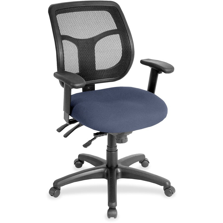 Eurotech Apollo Multi-Function Task Chair - Ocean Seat Color - Fabric, Vinyl Seat Material - 5-star Base - Dillon Ocean - Armrest - 1 Each