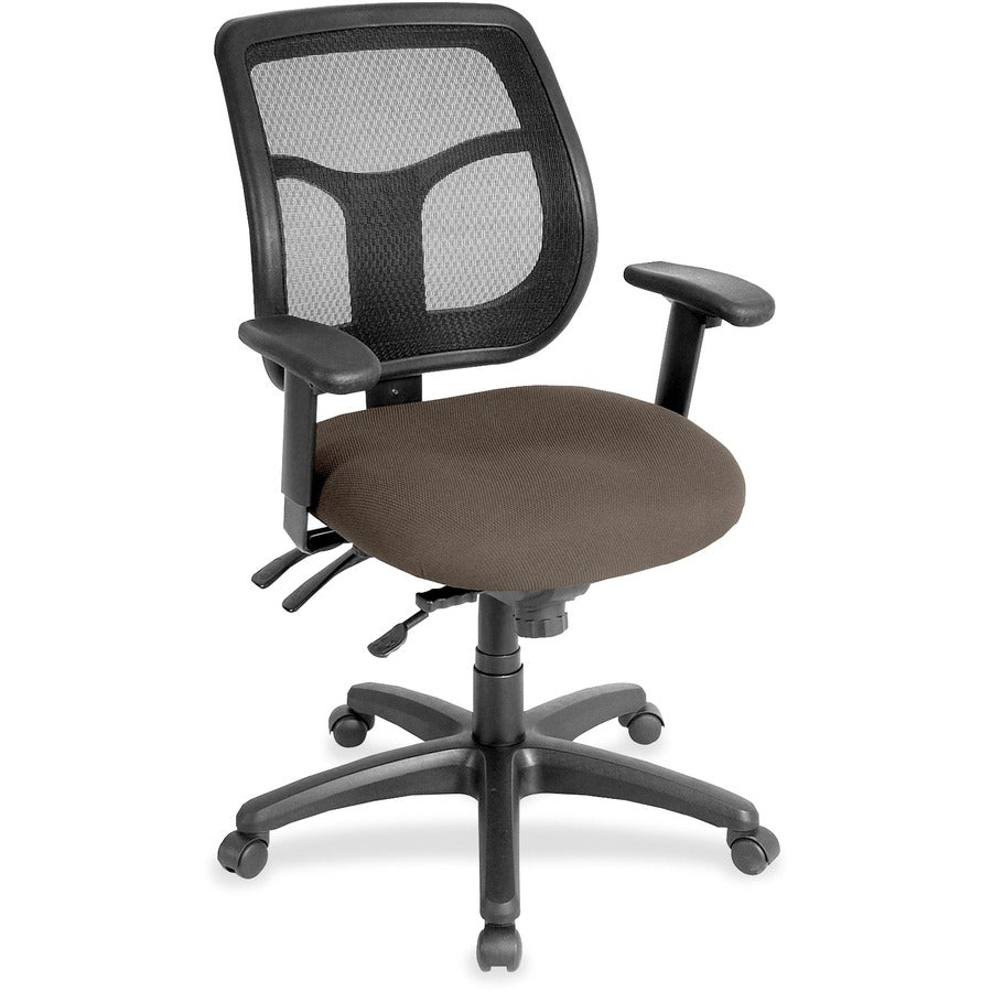Eurotech Apollo Multi-Function Task Chair - Java Seat Color - Fabric, Vinyl Seat Material - 5-star Base - Dillon Java - Armrest - 1 Each