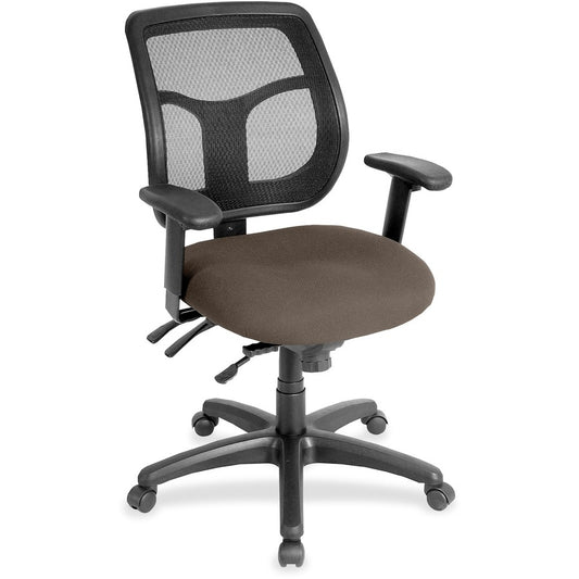 Eurotech Apollo Multi-Function Task Chair - Java Seat Color - Fabric, Vinyl Seat Material - 5-star Base - Dillon Java - Armrest - 1 Each