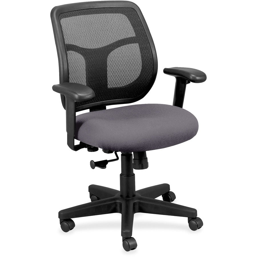 Eurotech Apollo Mid-back Task Chair - Carbon Seat Color - Vinyl, Fabric Seat Material - Mid Back - 5-star Base - Canyon Carbon - 1 Each