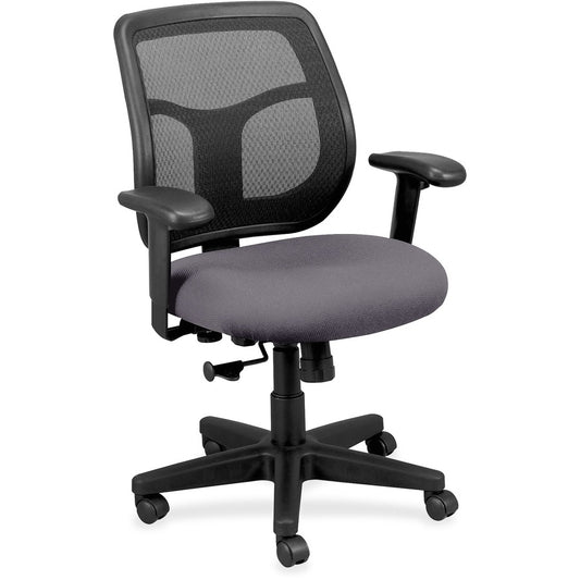 Eurotech Apollo Mid-back Task Chair - Carbon Seat Color - Vinyl, Fabric Seat Material - Mid Back - 5-star Base - Canyon Carbon - 1 Each
