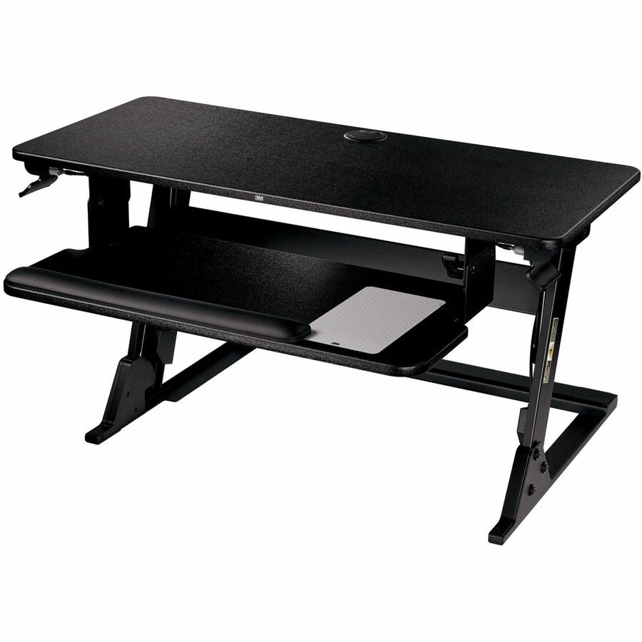 3M Precision Standing Desk - Up to 24" Screen Support - 35 lb Load Capacity - 35.40" Height x 23.20" Width x 6.20" Depth - Desktop - Medium Density Fiberboard (MDF), Steel - Black