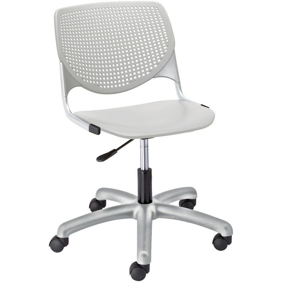 KFI Kool Task Chair with Perforated Back - Light Gray Seat Color - Polypropylene Seat Material - Light Gray Back Color - Polypropylene Back Material - Powder Coated Silver Frame Color - Steel Frame Material - 5-star Base - 1 Each